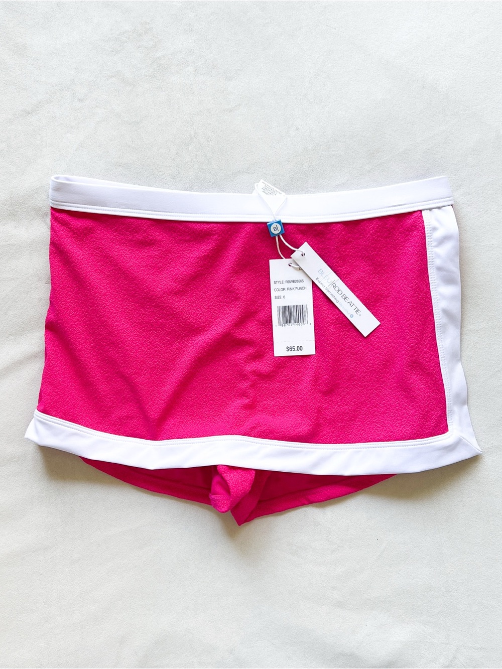 Bleu Rod Beattie Hot Pink Swim Skirt with White Trim